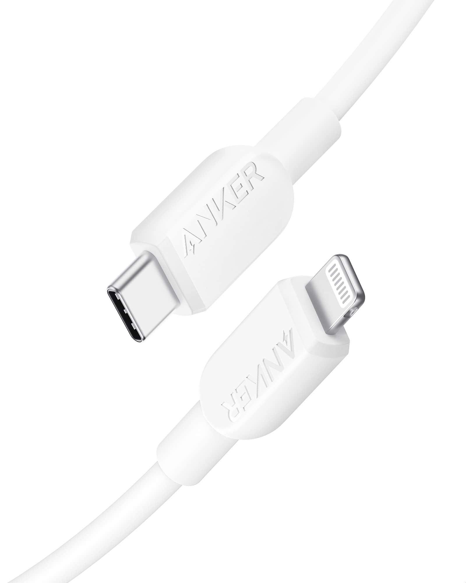 Anker USB C to Lightning Cable, 310 USB-C to Lightning Cable(White, 3ft), MFi Certified, Fast Charging Cable for iPhone 14 Plus 