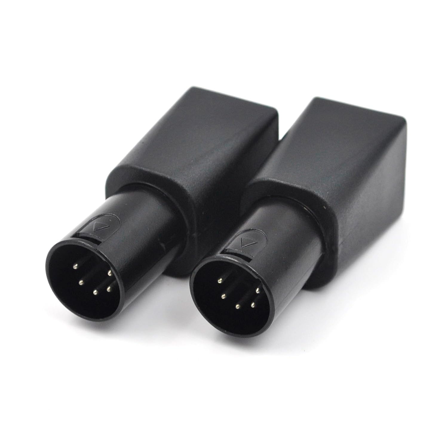 Zhupoub (2-Pack DMX to RJ45 5-Pin XLR Connector DMX to Ethernet Male Adapter Plug, Black Adapters