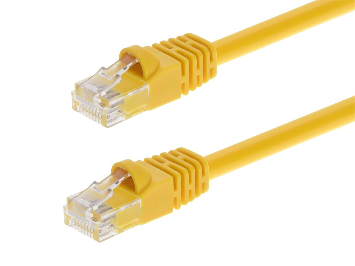 Monoprice Cat5E 3Ft Yellow Patch Cable Utp 24Awg 350Mhz Pure Bare Copper Snagless Rj45 Fullboot Series Ethernet Cable