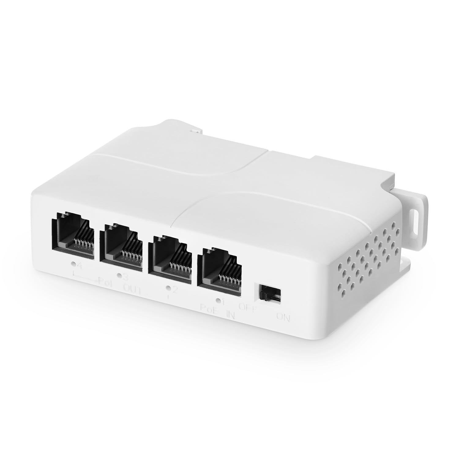 Poe Passthrough Switch, 1 Poe In 3 Poe Out Extender, Ieee802.3Af/At Poe Powered, 100Mbps Ethernet, Din Rail & Wall Mount