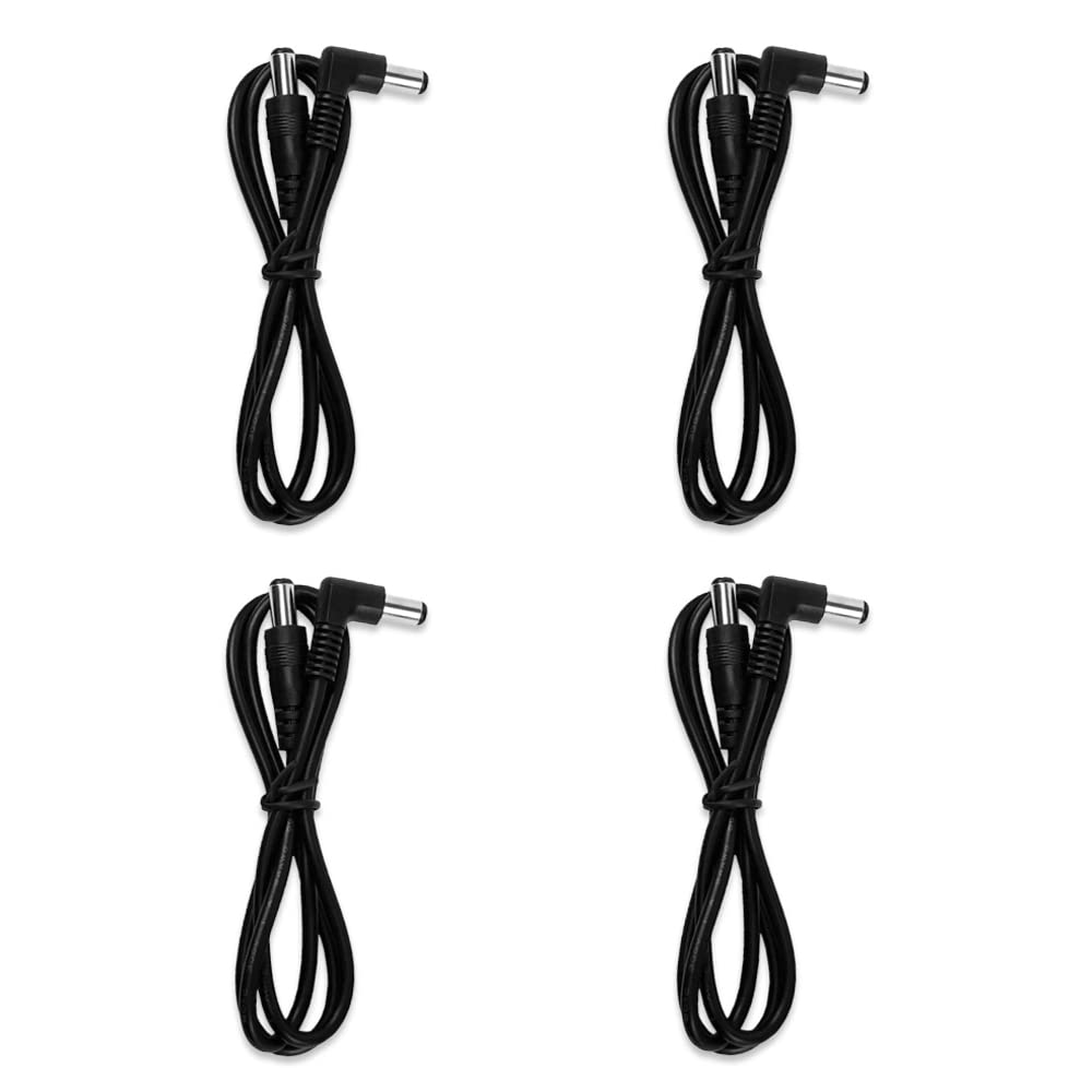 Godtone 4 Pack Guitar Effect Pedal Dc Cable 55Mm X 21Mm Power Lead Cord, 60Cm Male To Male (4 Power Cable)