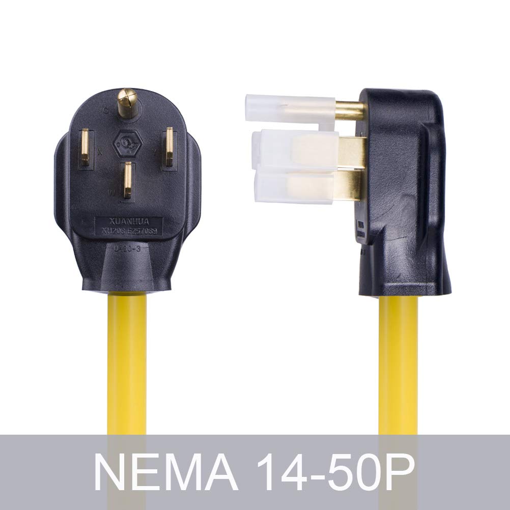 Yodotek Nema 14 50P Rv/Range/Plug To (4) Nema 5 15/20R 20Amp,1.5Ft,Dryer Male Plug Household Adapter Power Cord,Rv Distribution