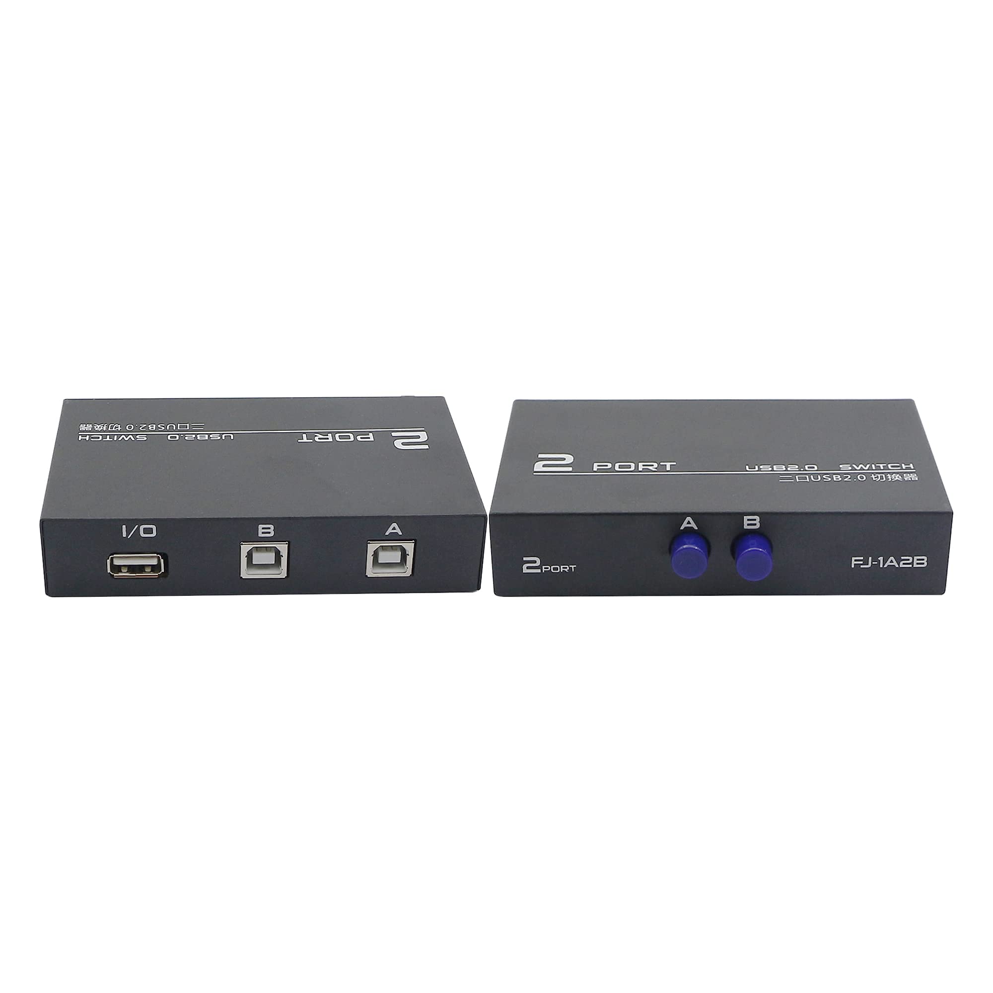 Qianrenon Printer Sharing Switch, 2 Port Usb 2.0 Switch Adapter For Usb Device Port Sharing Between 2 Computers (2 Switch),With