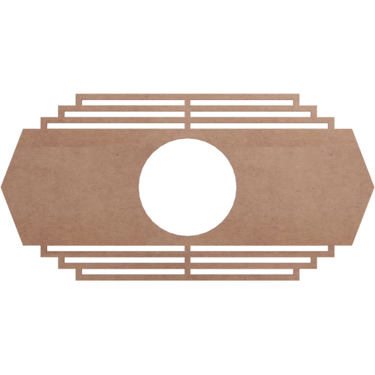 Ekena Millwork 22''W X 11''H X 5 3/4''Id X 3/8''T Chrysler Wood Fretwork Pierced Ceiling Medallion, Wood (Paint Grade)
