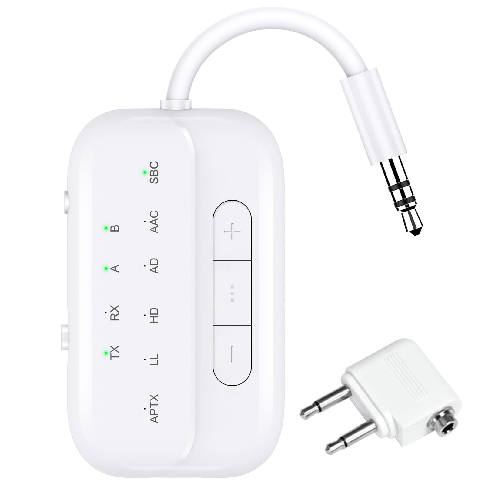Beeitzie Bluetooth V5.4 Transmitter Receiver, 2 In 1 Airplane Bluetooth Adapter For Tv, Pc, Gym,Switch,Supports To 2 Airpods/Hea
