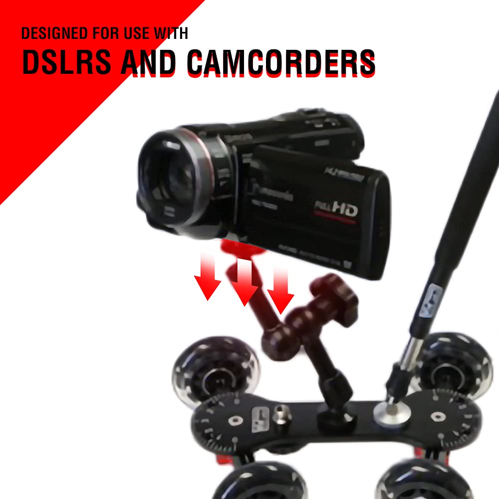Vidpro Sk 22 Professional Skater Dolly   Rolling Slider For Dlsr Cameras & Camcorders Ideal For Low Level Shooting & Panning 25