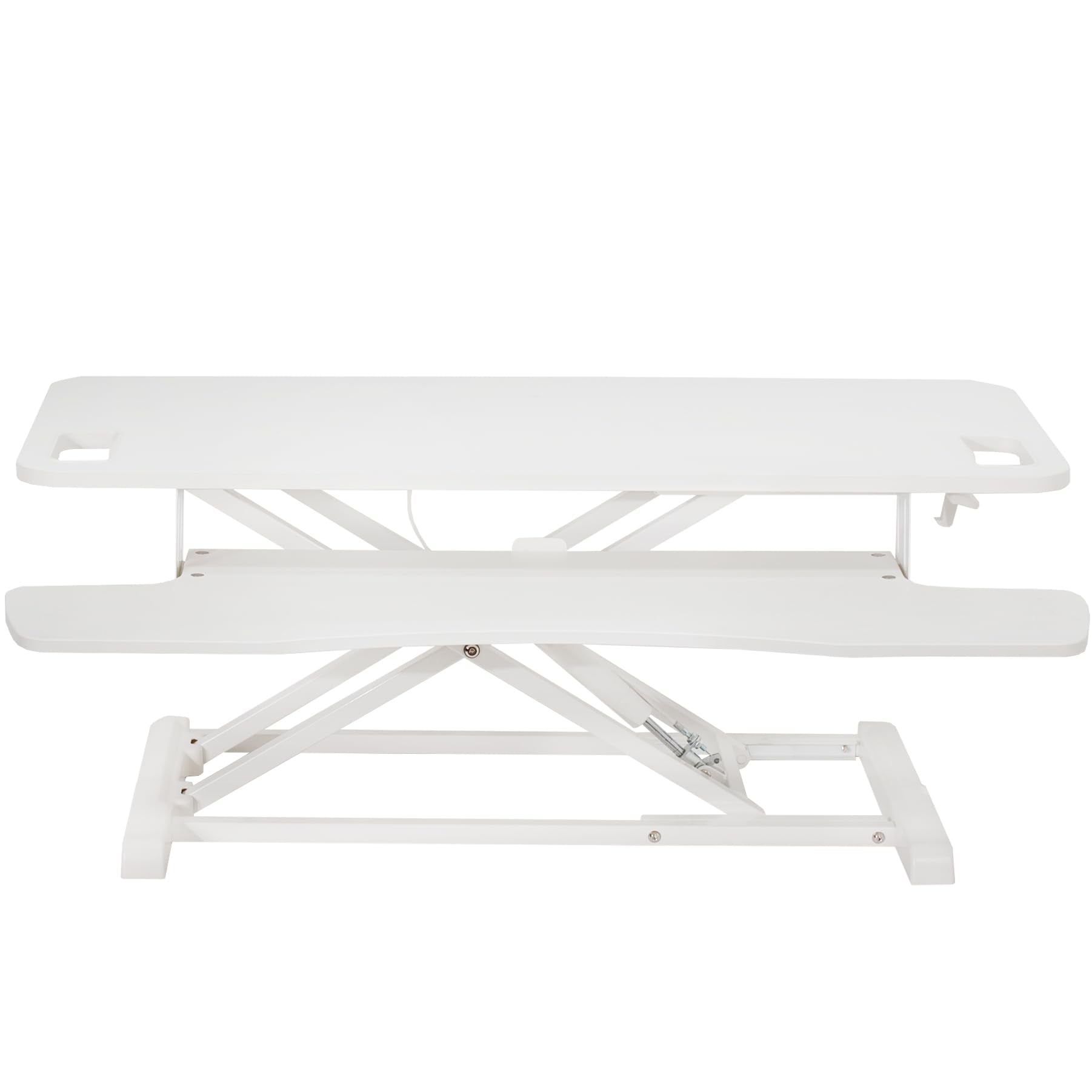 VIVO 38 inch Desk Converter, K Series, Height Adjustable Sit to Stand Riser, Dual Monitor and Laptop Workstation with Wide Keyboard Tray, White, DESK V037KW
