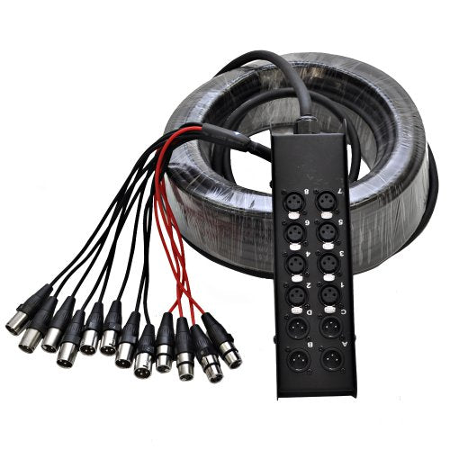 Seismic Audio Sacb 8X4X100 8 Channel Xlr Low Profile Circuit Board Snake Cable, 100 Feet