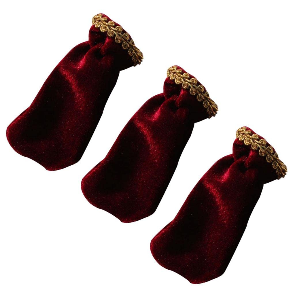 Vms India 3Pieces Pleuche Piano Sustain Pedal Cover Foot Sleeve Protector Pad Red