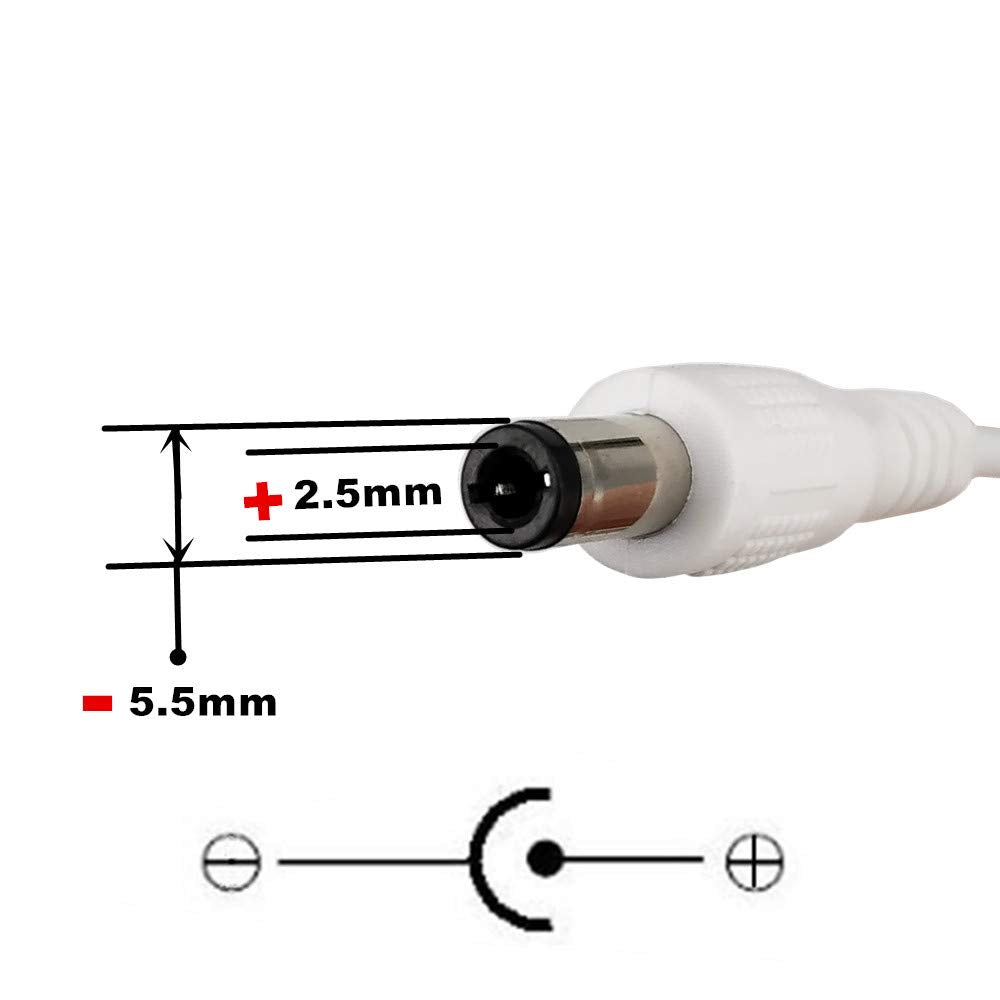 Dzydzr 3Pcs Extension Cable Usb To Dc Cable   5V Usb 2.0 Port Male To Dc 5V Male 5.5Mm X 2.5Mm Power Cord White 100Cm(3.3Ft)