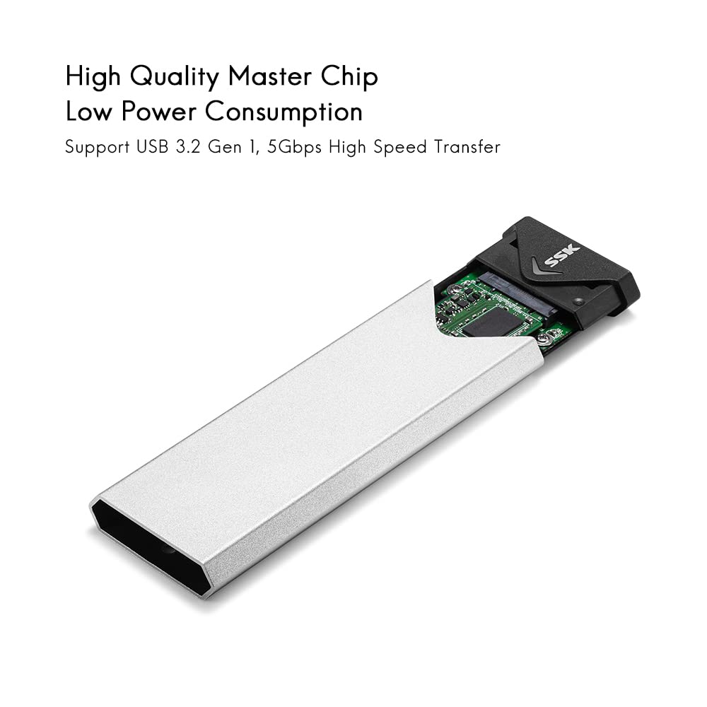 Ssk Aluminum Usb 3.2 Gen 1 To M.2 Sata Ngff Ssd Enclosure Adapter, External Sata Based M.2 Solid State Drive Enclosure Reader (F