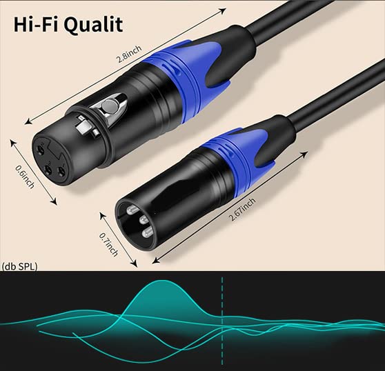 Auxlink Xlr Cables 50Ft, Microphone Cable, Xlr Male To Female Mic Cable 3 Pin For Speaker Systems, Radio Station, And More   1 P