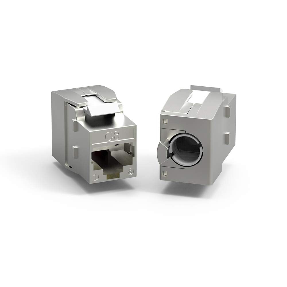 Accl Cat.8 Rj45 Tool Less Shielded Keystone Jack, 10 Pack