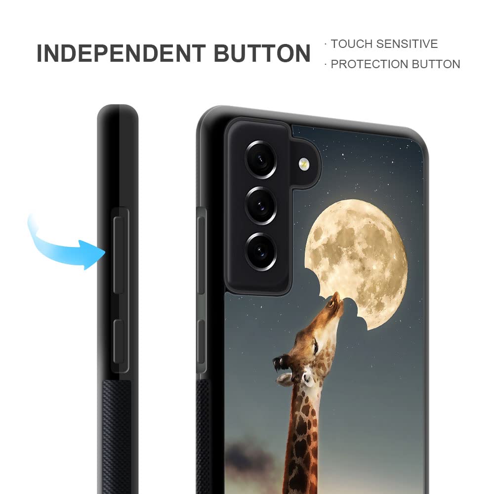 ZHEGAILIAN Samsung Galaxy S23 Phone Case Shockproof Non-Slip TPU PC Giraffes Eat The Moon 6.1 inch