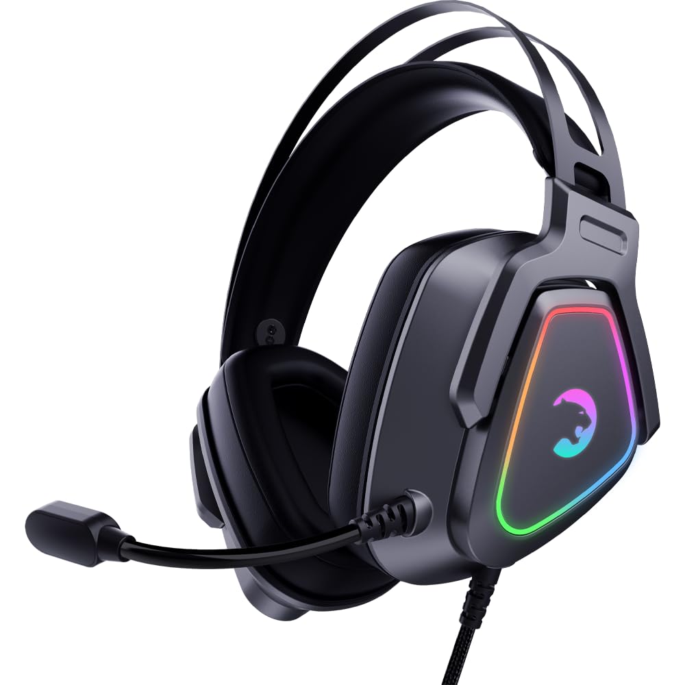 GAMEPOWER Kyruse PRO HiFi USB Gaming Headset - 7.1 Virtual Surround Sound, Wired RGB Led Headphones 53MM Drivers, Comfort Design