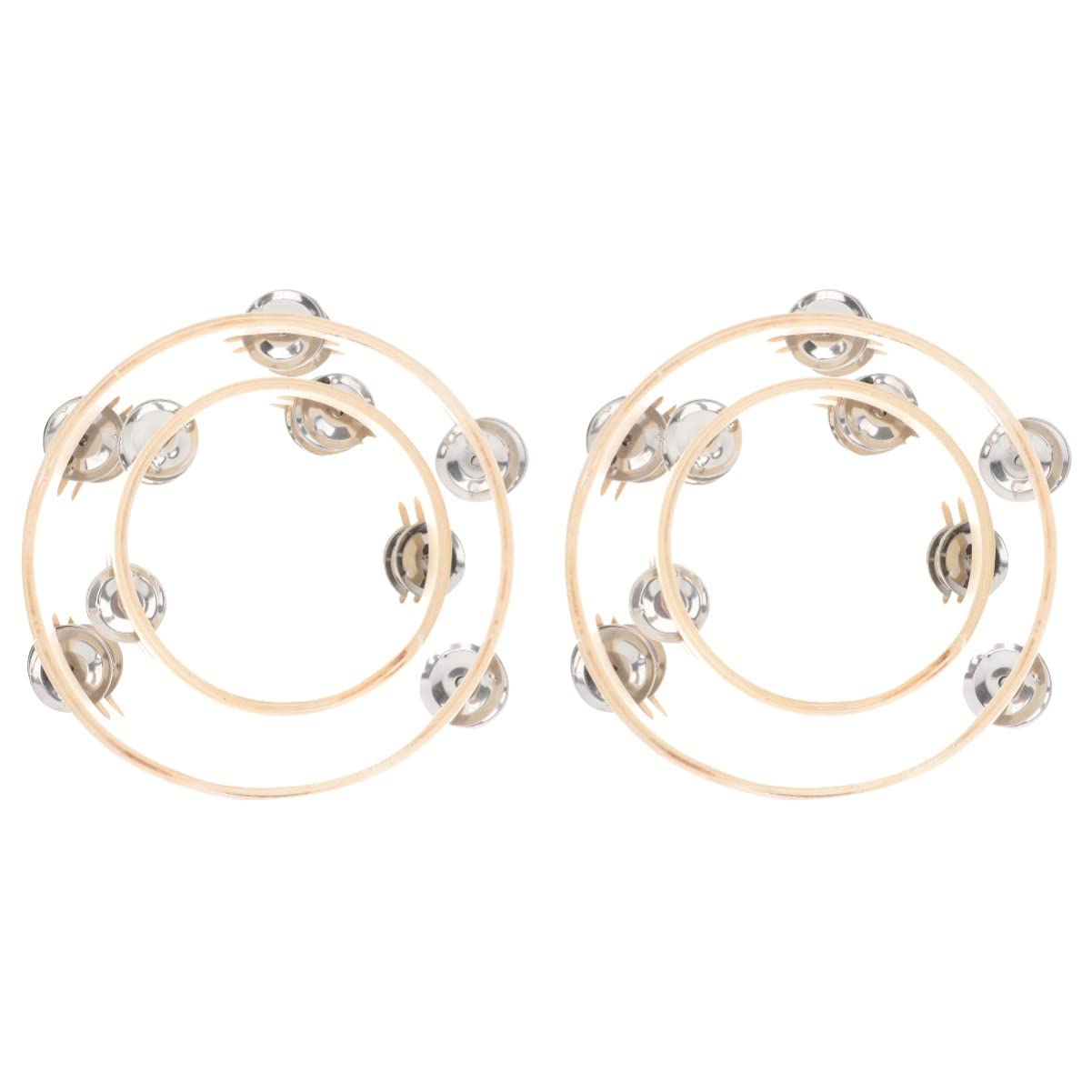 EXCLUZO 4 pcs Hand Tambourines handheld tambourine hand percussion tambourine hand jingle bells Double Row Tambourine