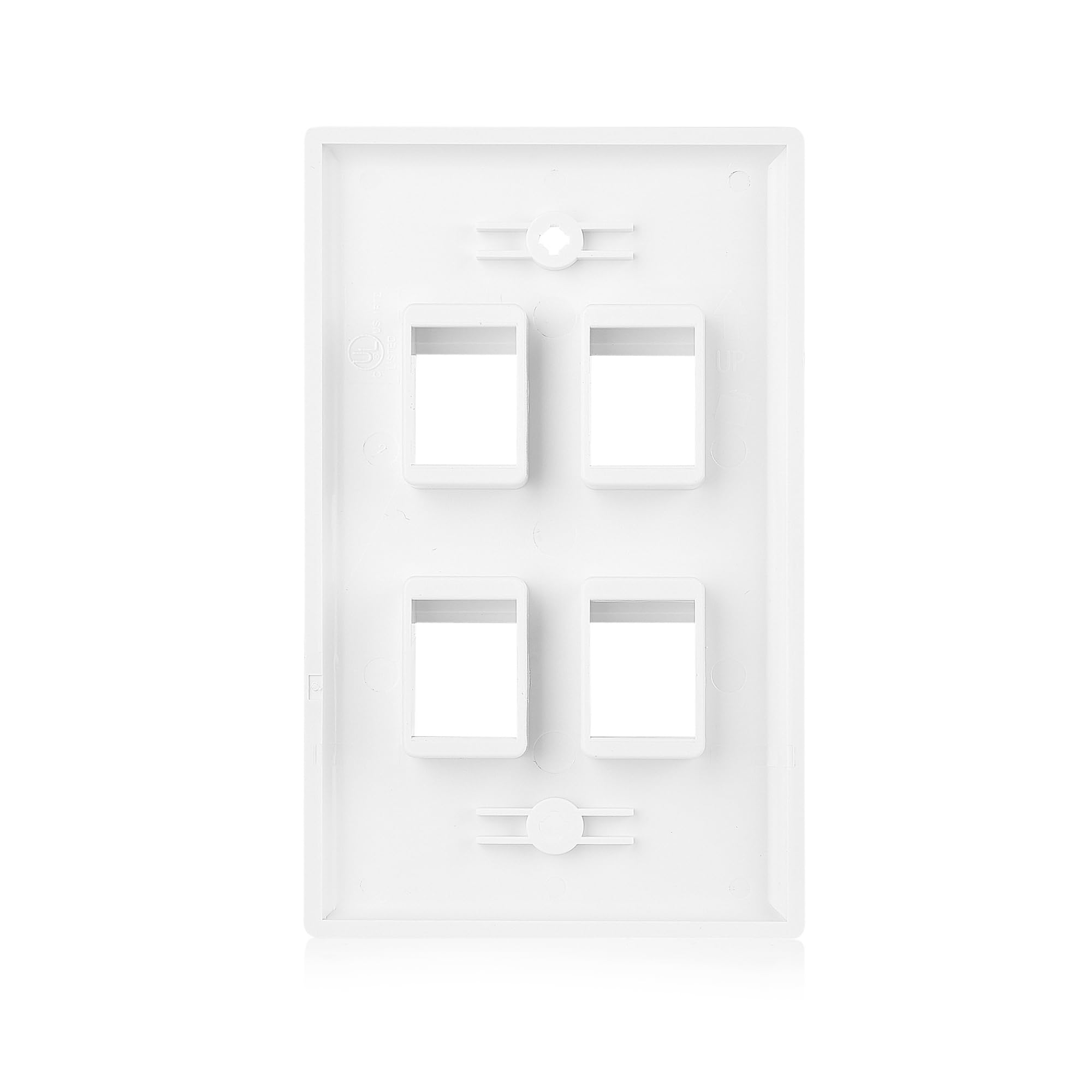 Cable Matters 10 Pack Low Profile 4 Port Keystone Jack Wall Plate, Rj45 Wall Plate For Keystone Jacks In White