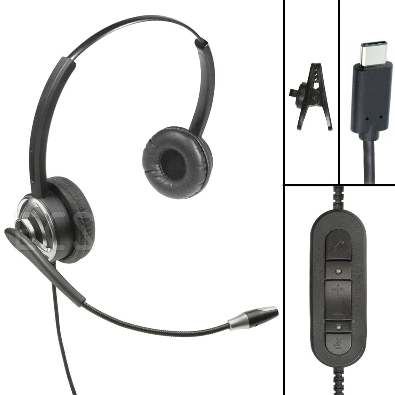 Ecs Wordcommander Usb-C Voice Recognition Headset, Single Ear, Noise-Cancelling Boom Mic, Premium In-Line Sound Card, Pro-Flex W