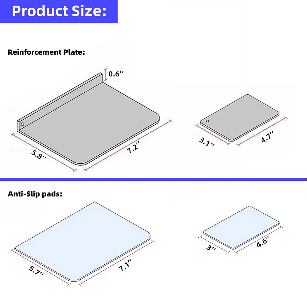 Steel Monitor Mount Reinforcement Plate Fits Most Monitor Desk Mount,For Fragile Tabletop Protection (Black, Square 1)