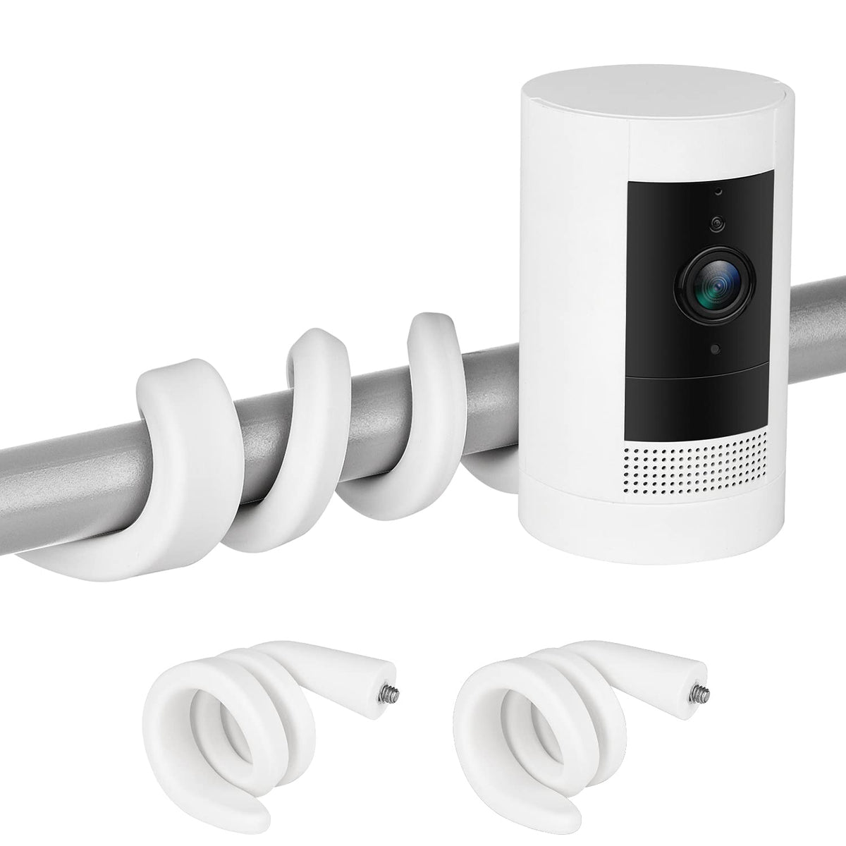 2Pack Flexible Twist Mount For Ring Stick Up Cam & Ring Indoor Cam(1St Gen), Flexible Gooseneck Mounting Bracket To Attach Your Camera Anywhere With No Tools   White