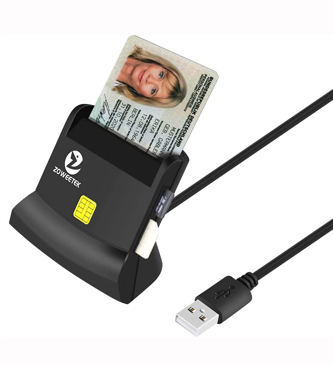 Zoweetek Multi Function Cac Card Reader, Can Read Dod Military Common Access Smart Card, Id Card, Sd, Sdhc, Sdxc, Micro Sd/T Flash, Mmc, Micro Sdhc, Micro Sdxc And Sim