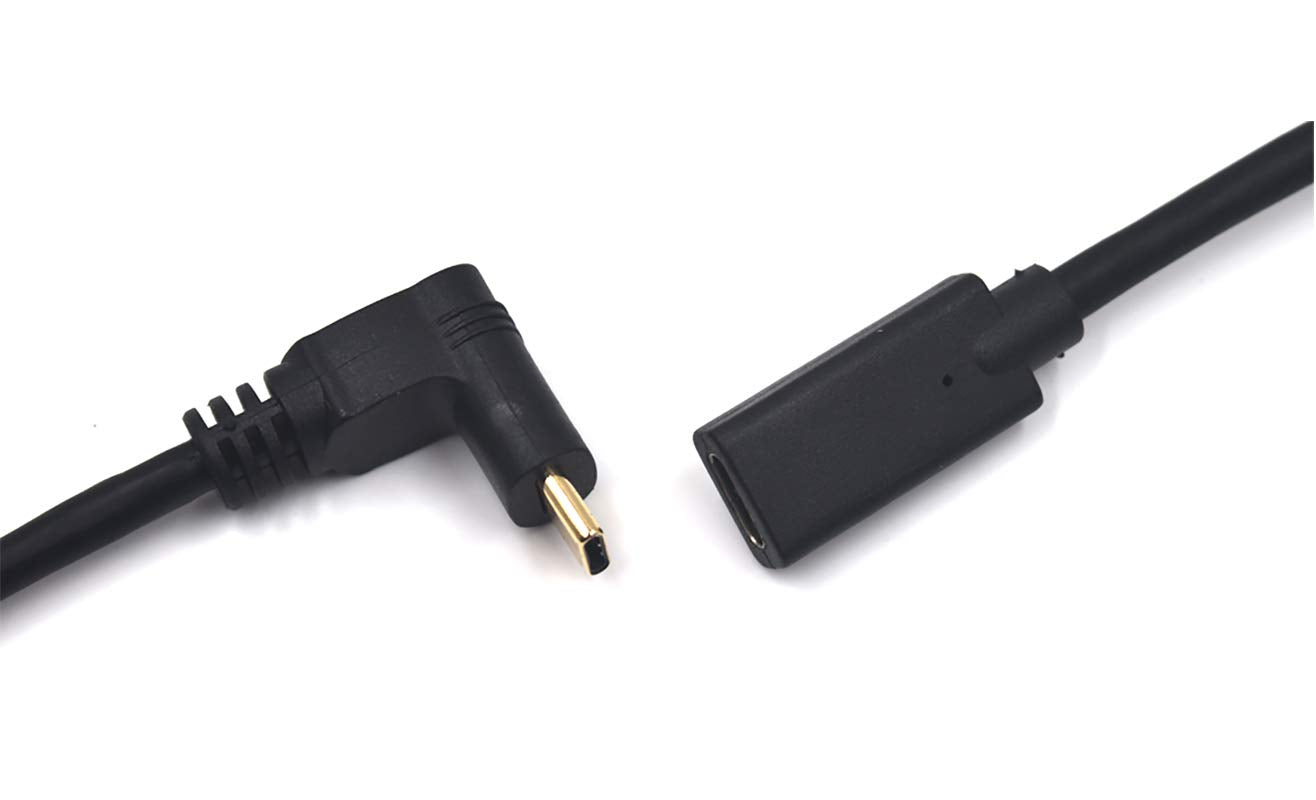Kework 3.3Ft Usb C To Usb C Extension Cable, 90 Degree Angle Up& Down Usb Type C Male To Female Sync Charging & Data Transfer Co