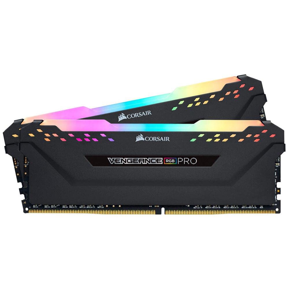 Corsair Vengeance RGB Pro 16GB (2x8GB) DDR4 3600 (PC4-28800) C18 AMD Optimized Memory - Black