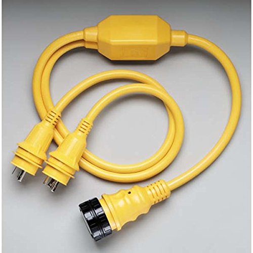 Marinco Reverse Y Adapter Locking With Sealing Collar System Female Connector, Yellow