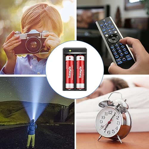 6Pcs 18650 Rechargeable Battery 4000Mah With 18650 Battery Charger,2 Bay Universal Charger Tool For 18650 Rechargeable 3.7V Li I