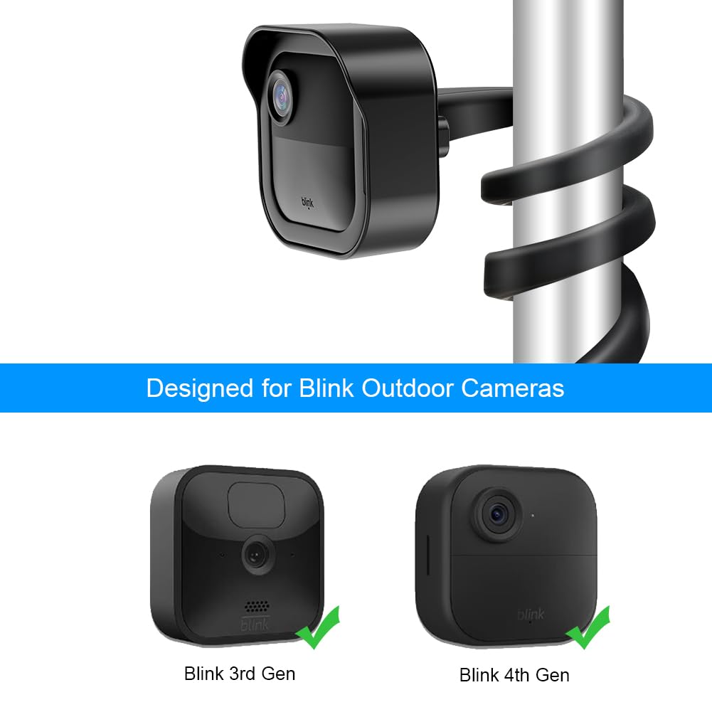 Gresur All New Flexible Twist Mount Compatible With Blink Outdoor (4Th &3Rd Gen), Weather Proof Protective Housing For Blink Camera System (Black, 2Pack)