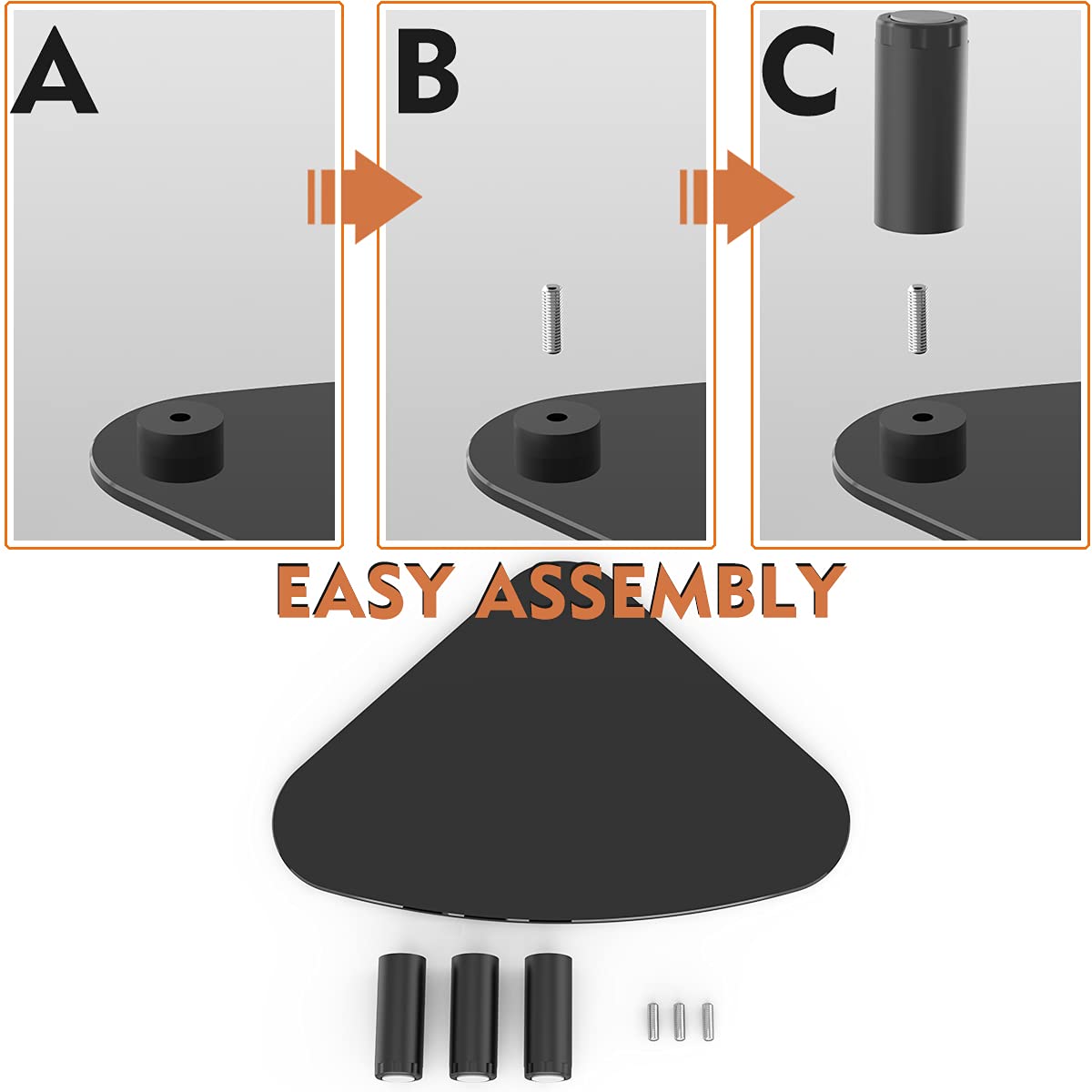 Tempered Glass Computer Monitor Riser/Triangle Save Space Desktop Corner Stand For Computer Monitor & Laptop Black Hd01B 003