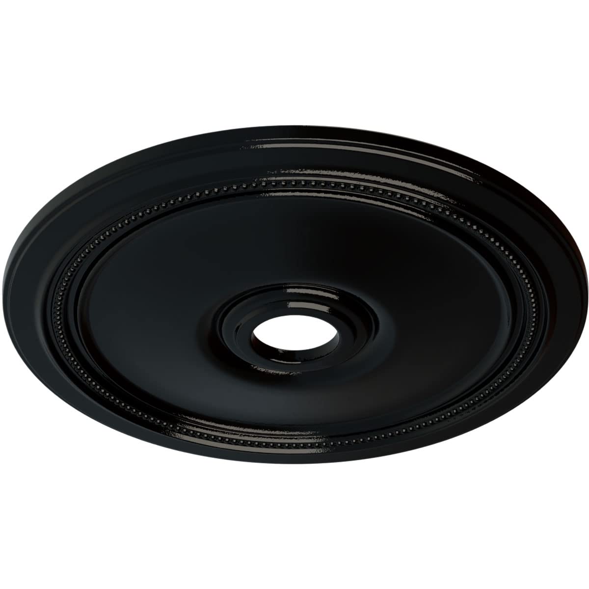 Ekena Millwork Cm24Dibps Diane Ceiling Medallion, 24Od X 3 5/8Id X 1 1/4P (Fits Canopies Up To 6 1/4), Hand-Painted Black Pearl