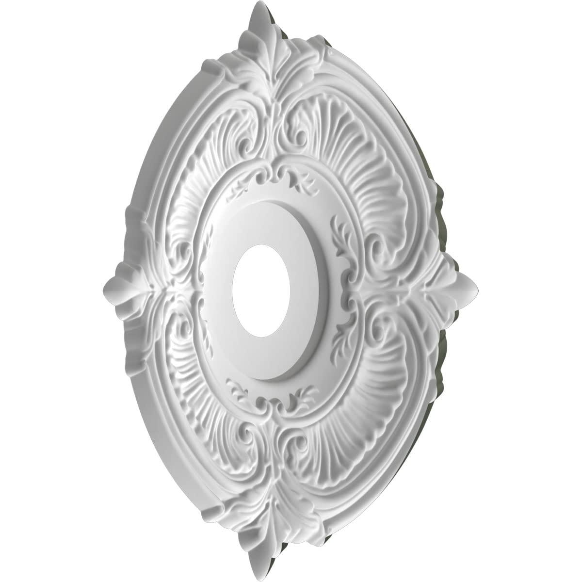19Od X 3 1/2Id X 1P Attica Thermoformed Pvc Ceiling Medallion (Fits Canopies Up To 6 3/4), Ultracover Satin Hunt Club Green