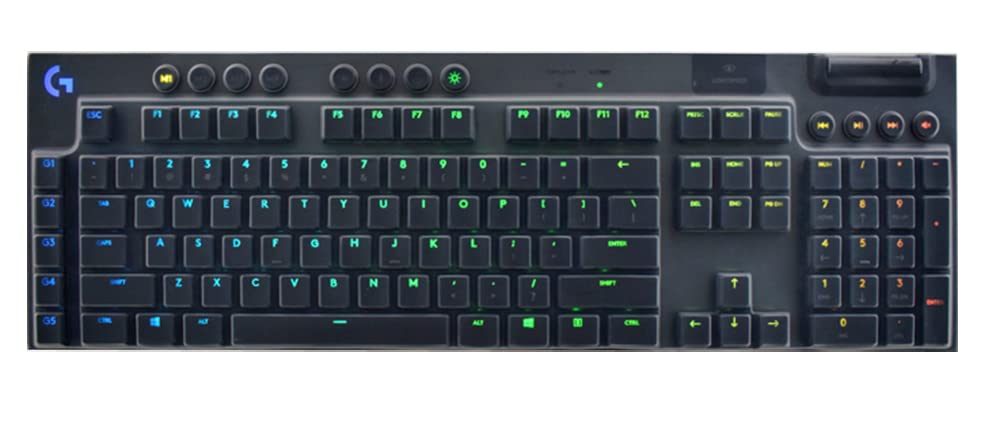 Juyuish Silicone Clear Keyboard Cover Skin Protector Compatible With Logitech G915 Wireless Mechanical Gaming Keyboard & Logitec