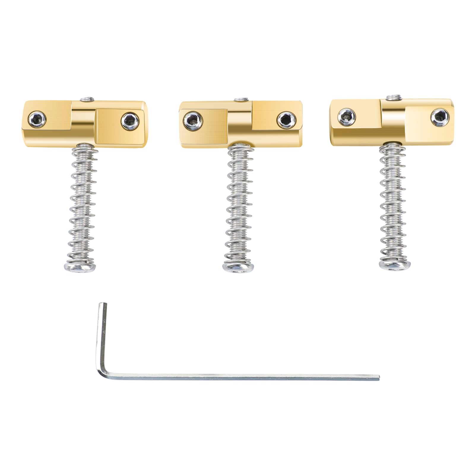 OVSAL 3-Pack Electric Guitar Brass Saddles 10.8mm Compensated Brass Guitar Bridge Saddles Compatible with Fender Telecaster Tele