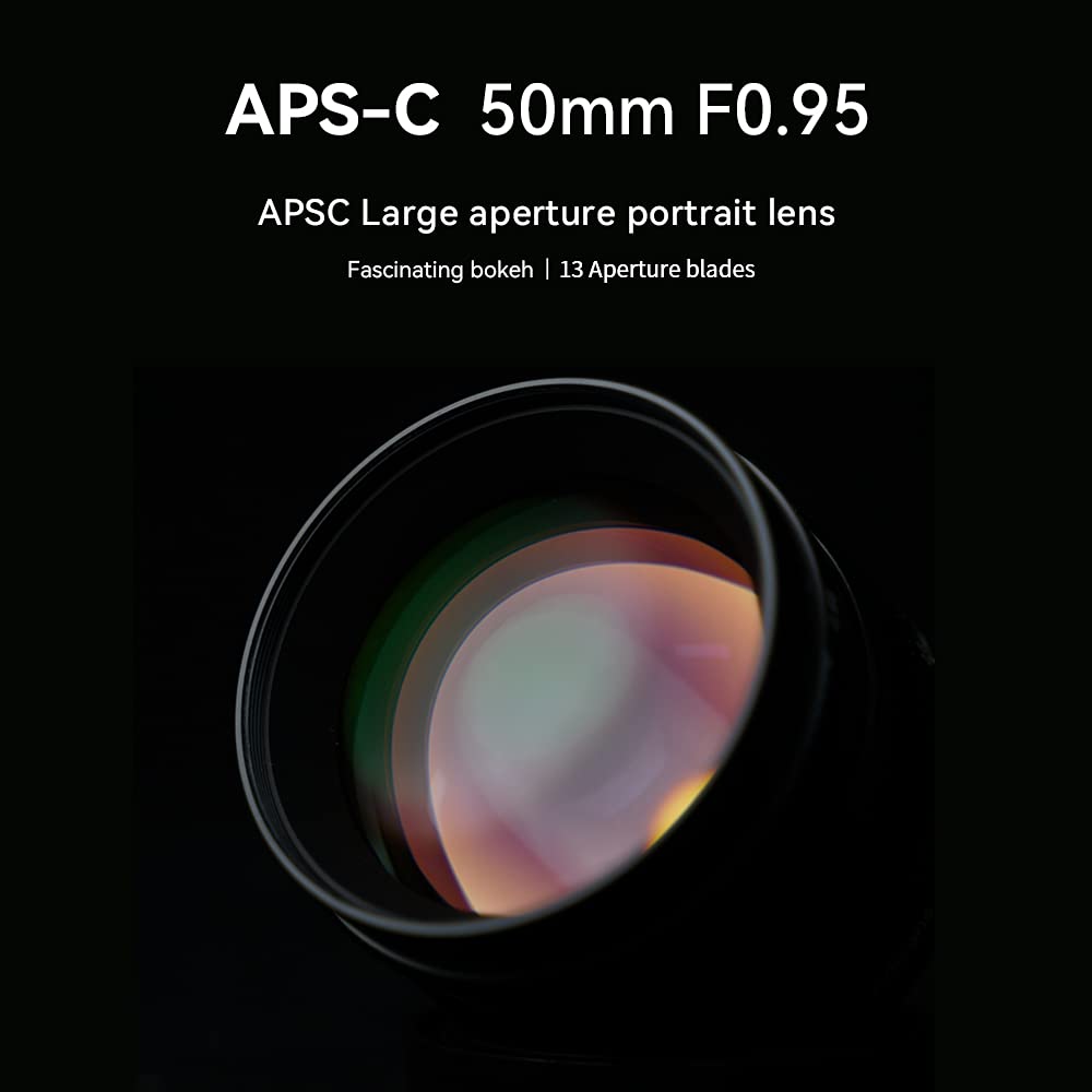 7Artisans 50Mm F0.95 Large Aperture Manual Prime Lens Aps C For Fuji Fx Mount Mirrorless Cameras Like X A1/X A2/X A3/X A5/X A7/X
