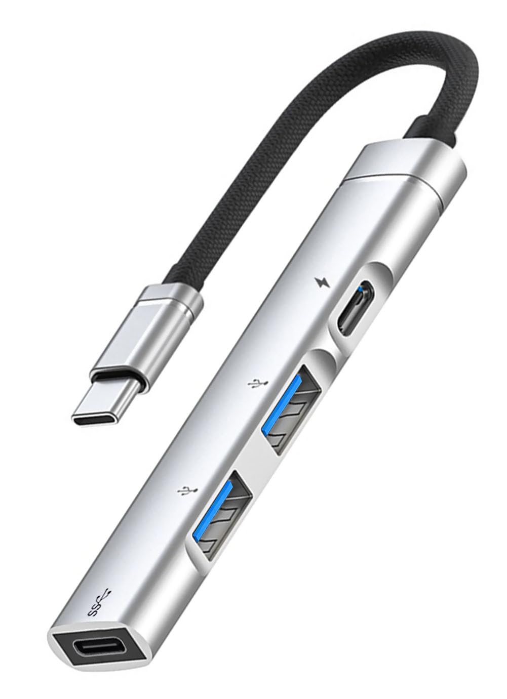 Usb C Hub 3.0 4 Port, Usb Multiple Hub Data Splitter Extender With Usb C Power/Data Port, For Macbook Pro/Air, Foriphone15/Pro/P