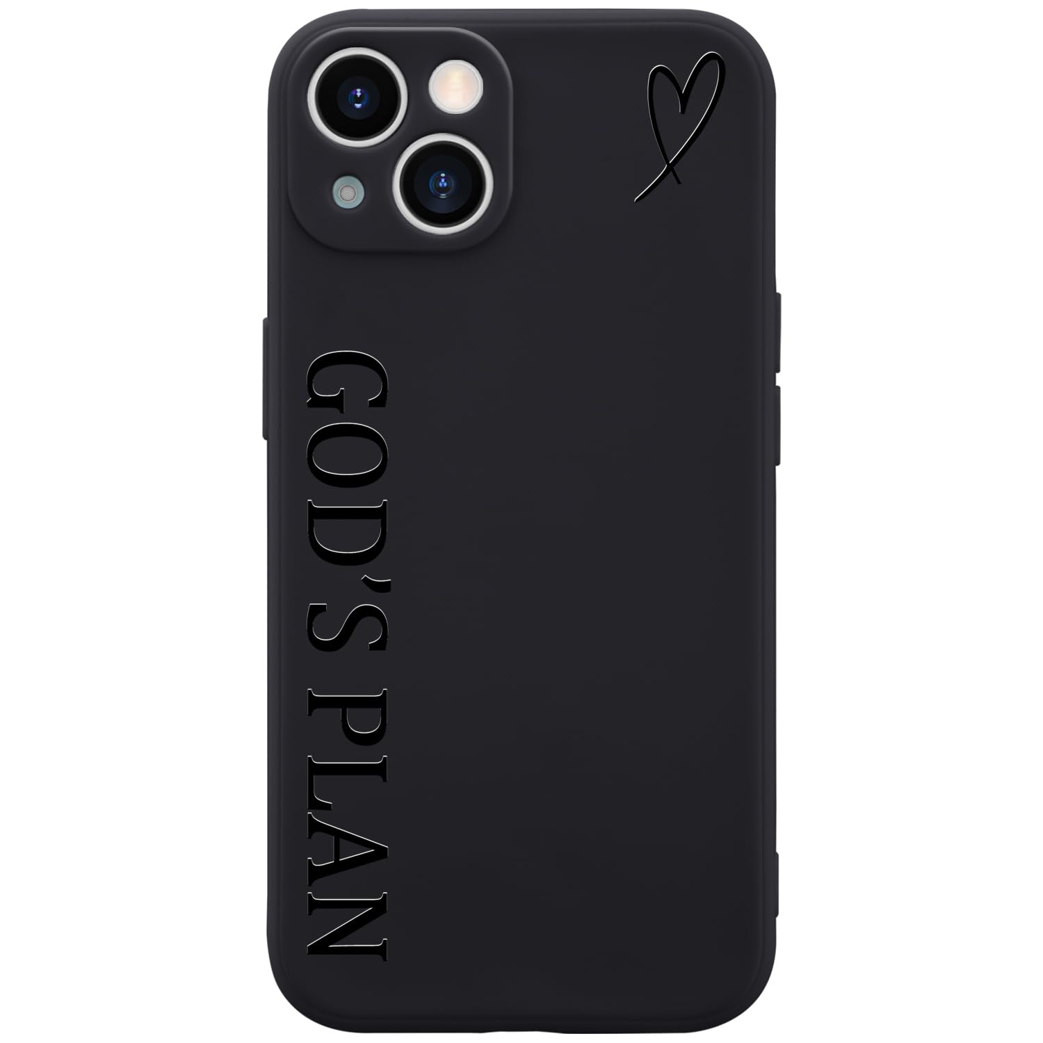 Wihytec Black Phone Case Cover for iPhone 16 Gods Plan Case Cover Liquid Silicone Soft Gel Rubber Matt Phone Cover with Microfi