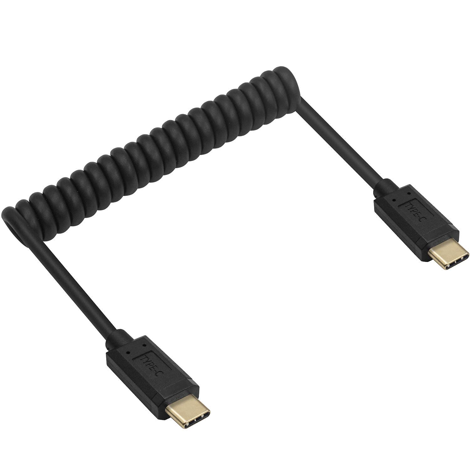 Qaoquda Coiled Usb 3.1 Type C Cable, Usb Type C (Usb C) Male To Male Coiled Spring Spiral Cable, 3A 10Gbps Fast Charging, Data E