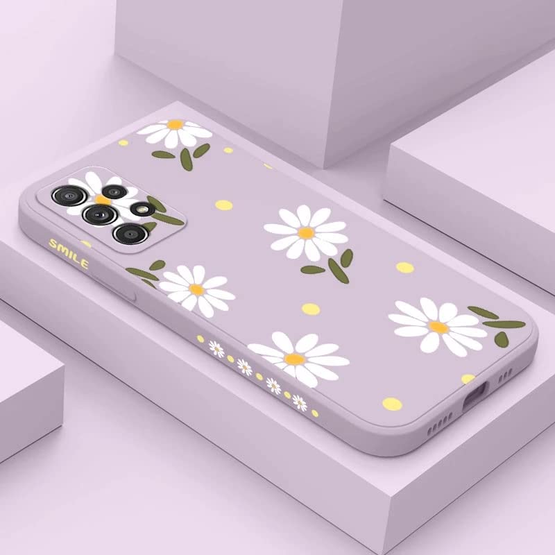 Sunswim For Galaxy A53 5G Case Cute Flowers Daisy Pattern Full Camera Lens Protection Shockproof Tpu Bumper Liquid Silicone Prot