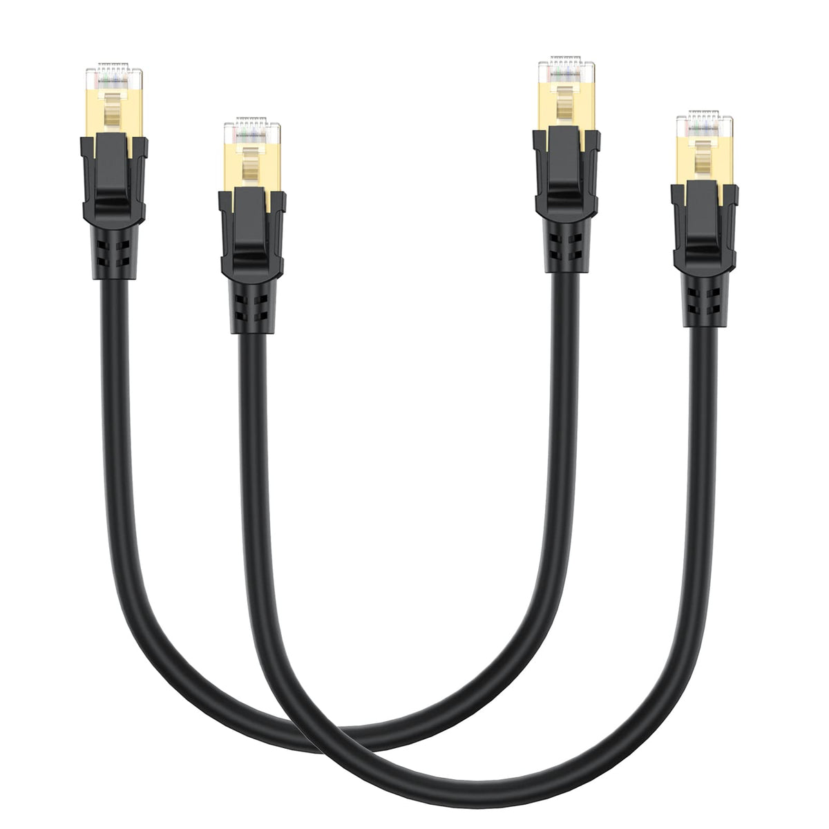 Uvooi Cat8 Ethernet Cable 1Ft 2 Pack, High Speed Ethernet Cable Cat 8 Sftp Internet Network Patch Cord Short Cable 40Gbps 2000Mh