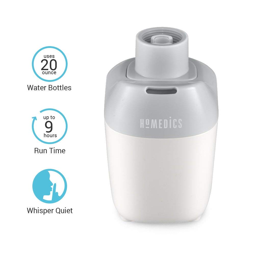 Homedics Ultrasonic Portable Humidifier   Small Air Humidifiers For Bedroom, Plants, Office, Travel   Cool Mist Humidifiers, Use