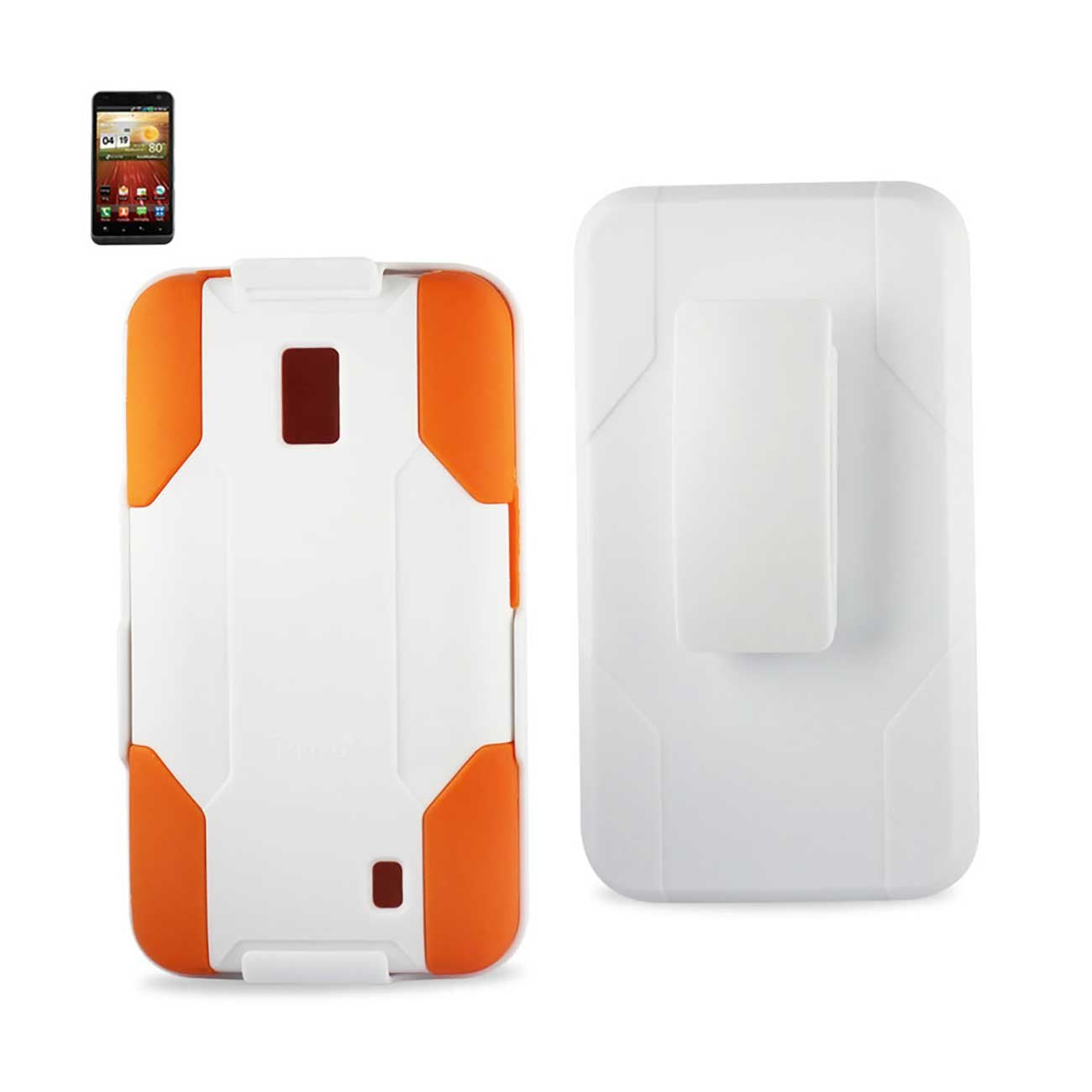 Reiko Slcpc09 Lgvs920Whorg Premium Hybrid Case With Protective Cover And Kickstand For Lg Spectrum Vs920