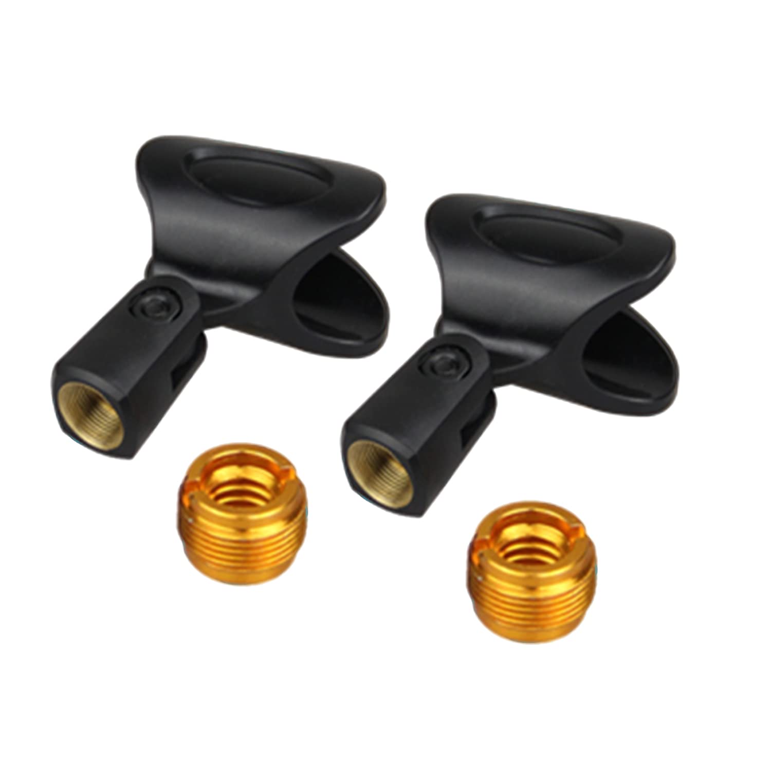 LGEGE Microphone Clips for Stands,Universal Wireless Mic Clip Holder with 5/8 to 3/8 Microphone Adapter,Knob Adjustable 180 Degr