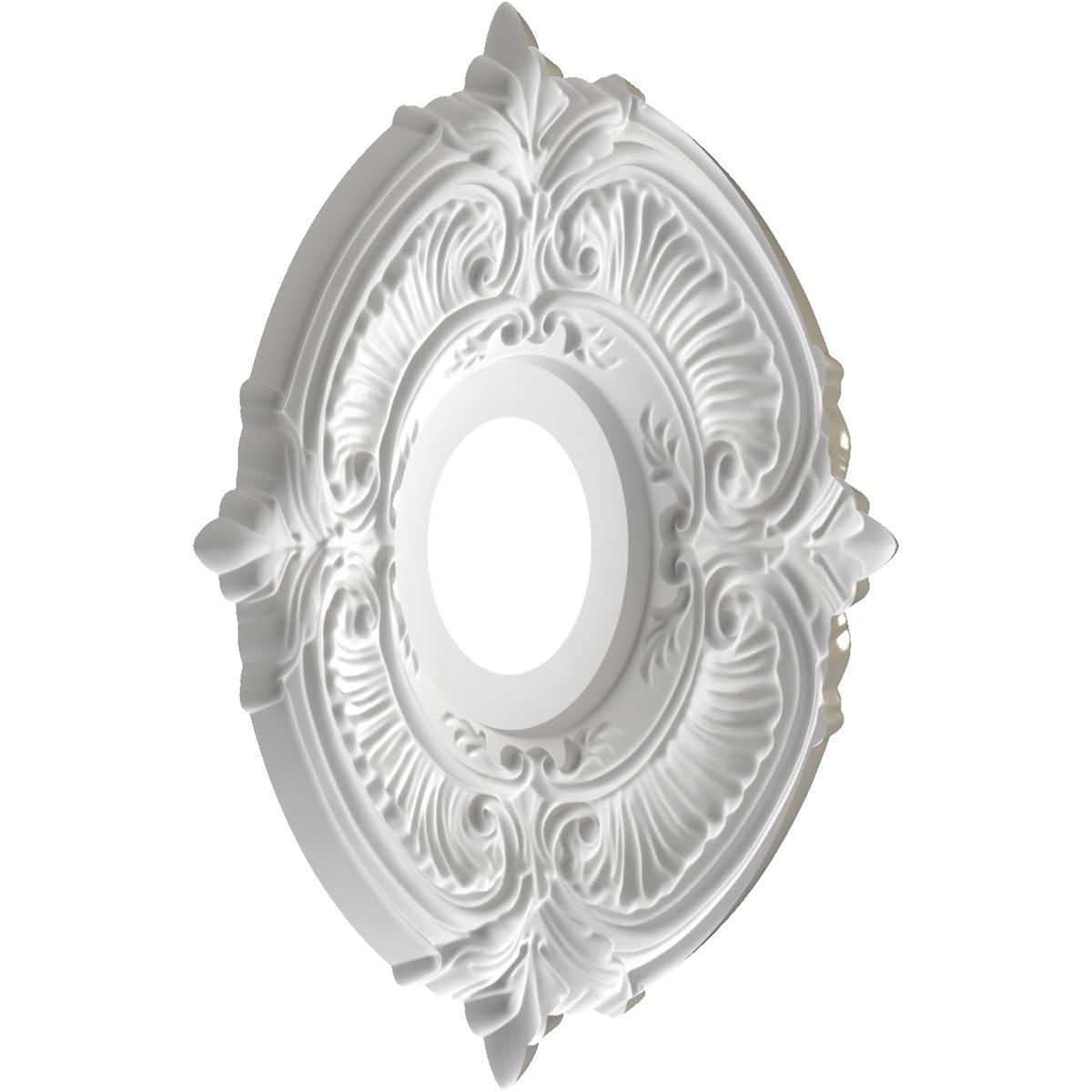 Ekena Millwork Cmp13Atbcr Attica Thermoformed Pvc Ceiling Medallion (Fits Canopies Up To 5), 13Od X 3 1/2Id X 3/4P, Bright Coat