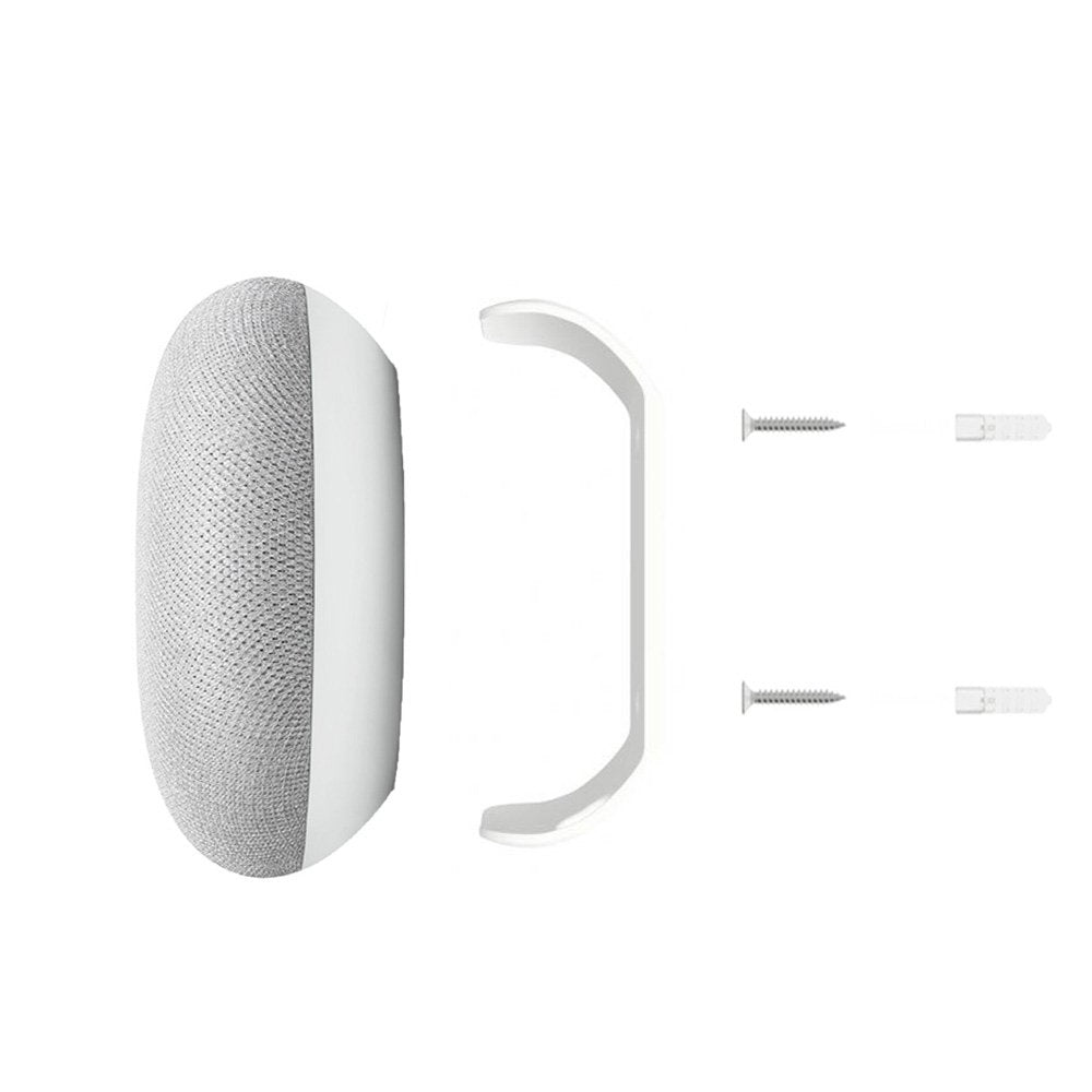Fstop Labs 2 Pack Wall Ceiling Cabinet Mount Holder Stand Clip For Google Nest Home Mini Gen 1, Gen 2, Round Speaker Accessories (White) 2 Pack