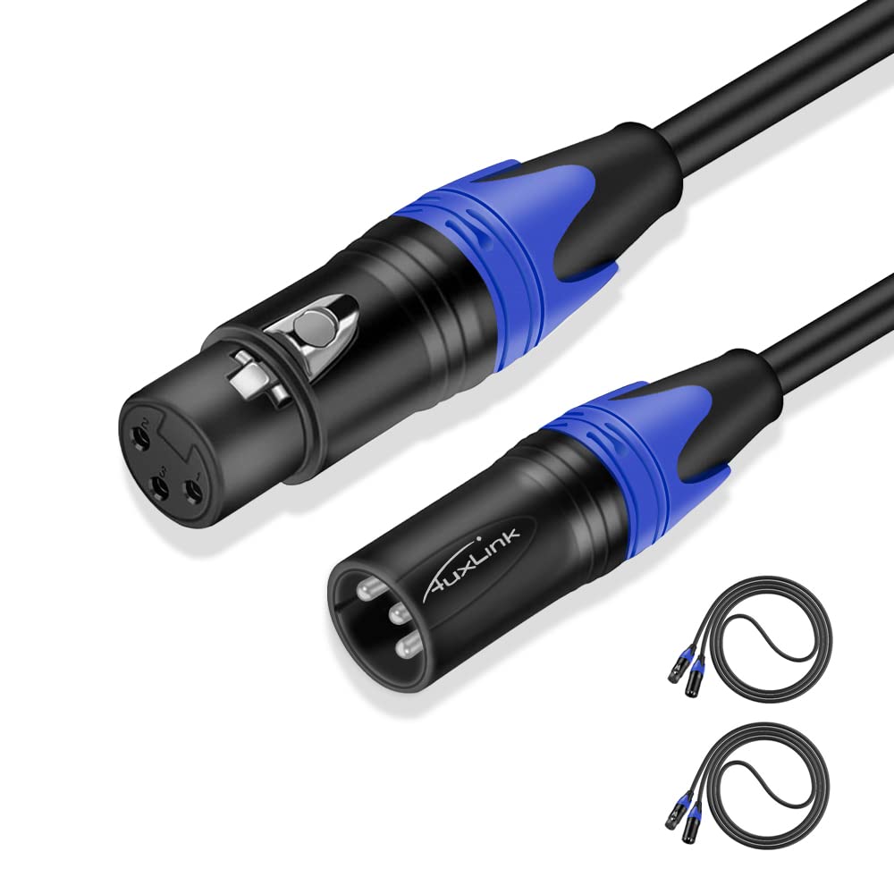 Auxlink Xlr Cable 6Ft 2 Pack, Xlr Microphone Cable Male To Female, Balanced Xlr Cable Suitable For Preambles, Speaker Systems, R