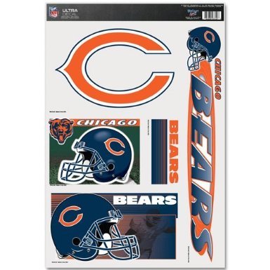Wincraft Nfl Chicago Bears 03749051 Multi Use Decal, 11'' X 17'' Black