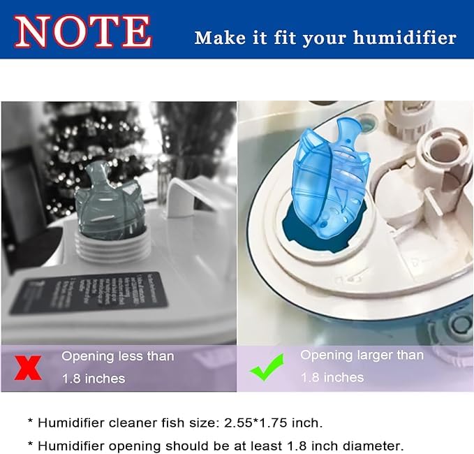 Humidifier Cleaner, Humidifier Cleaning Fish For Humidifiers & Fish Tanks, Purifies Water, Prevents Hard Water Build Up, Elimina