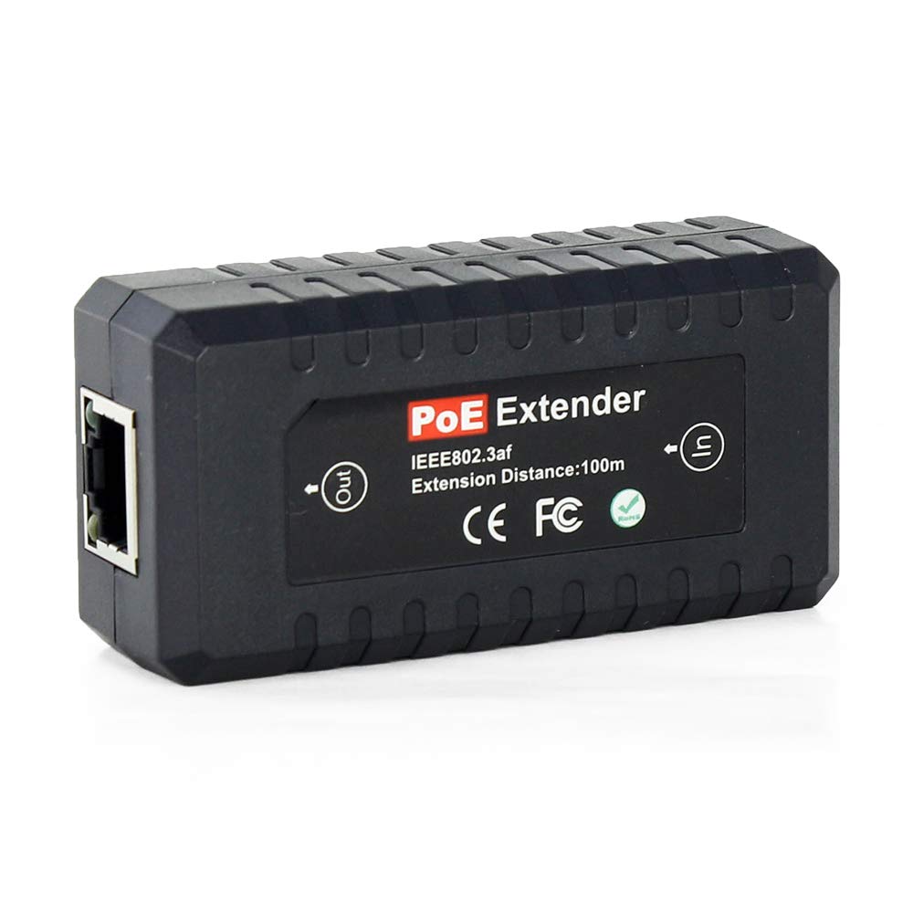 Poe Extender Ethernet Repeater 1 Port 10/100Mbps, Ieee802.3Af For Security Systems Ip Camera Poe Splitter, Ip Phone Network Poe 